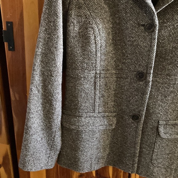 Pendleton size 8 brown and white wool tweed structure jacket blazer - Picture 3 of 6